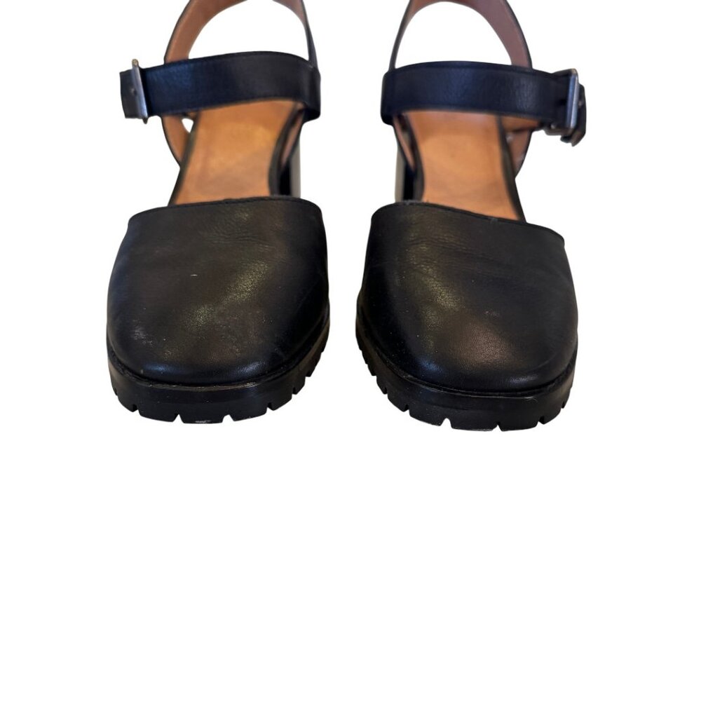 Madewell Claudie Heeled Lugsole Mary Jane Black Leather Slingback 7.5 - Picture 6 of 13